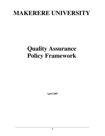 Quality Assurance Policy Fwd .doc - Makerere University