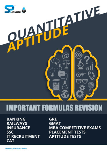 Quantitative Aptitude Important Formulas Revision E 