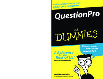 QuestionPro For Dummies - Surveyanalytics 