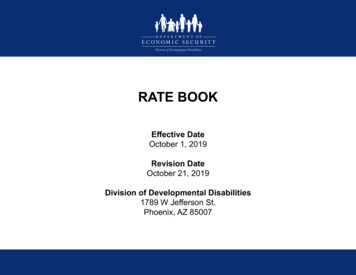 DDD Provider Rate Book - Effective 10/1/2019