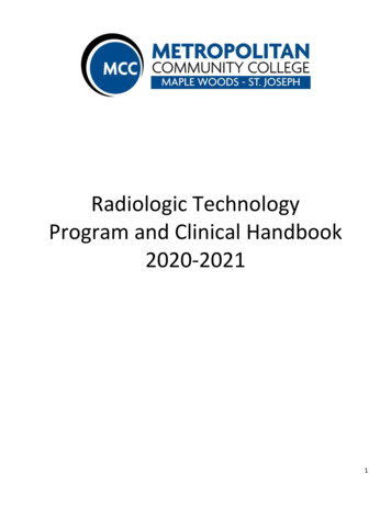 Radiologic Technology Program And Clinical Handbook 2020-2021