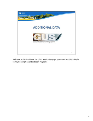 GUS Additional Data - USDA Rural Development