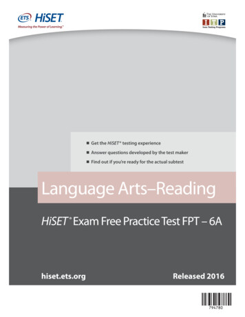 Language Arts - Reading HiSET Exam Free Practice Test FPT 