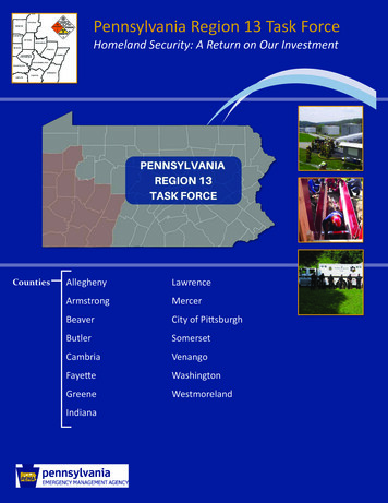 Pennsylvania Region 13 Task Force - PEMA