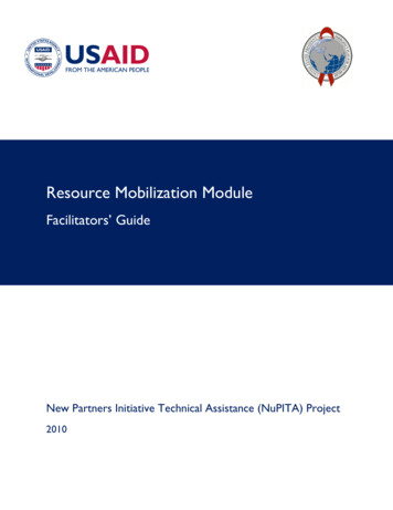 Resource Mobilization Module Facilitators Guide