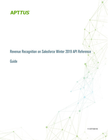 Revenue Recognition On Salesforce Winter 2019 API Reference Guide - Conga