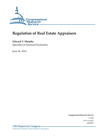 Regulation Of Real Estate Appraisers