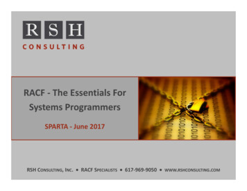 RACF The Essentials For Systems Programmers - RSH Consulting