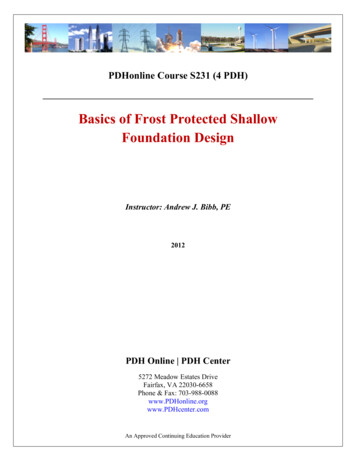 Basics Of Frost Protected Shallow . - PDHonline 