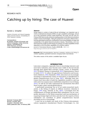 Catching Up By Hiring: The Case Of Huawei