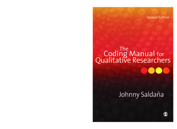 The Coding Manual For Qualitative Researchers