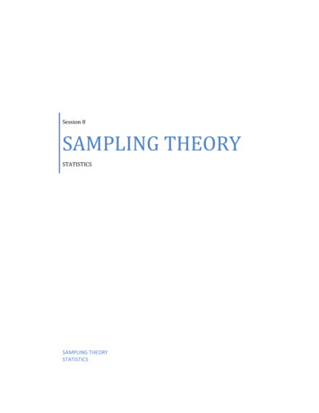 Session 8 SAMPLING THEORY