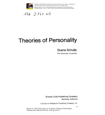 Theories Of Personality - KOBV