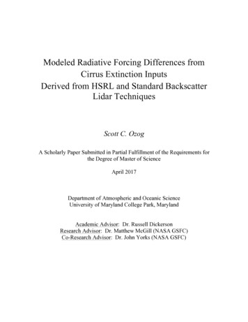 Modeled Radiative Forcing Differences From Cirrus Extinction . - UMD