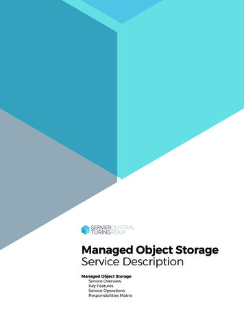 Managed Object Storage Service Description - Deft