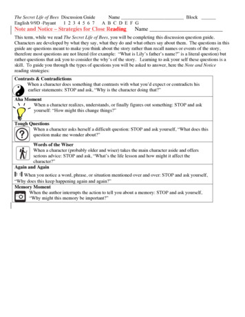 Secret Life Of Bees – Study Guide - Wp.lps 