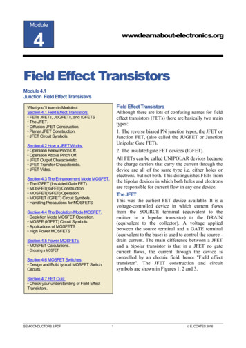 Field Effect Transistors - Learn About Electronics
