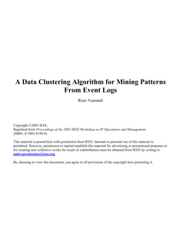 A Data Clustering Algorithm For Mining Patterns From Event Logs