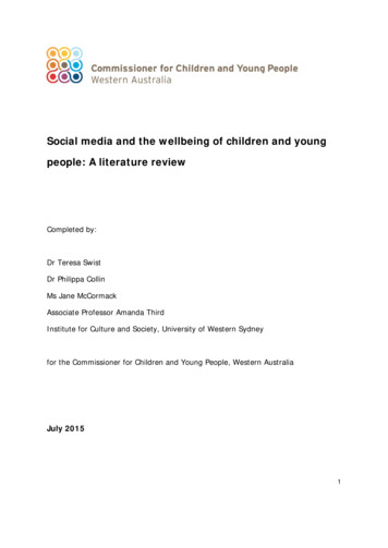 Social Media And The Wellbeing Of Children And Young People: A .