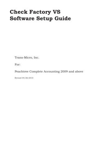 Software Setup Guide - Peachtree - Checkfactory 