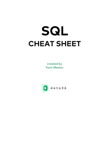 Sql Cheat Sheet Body - Data36