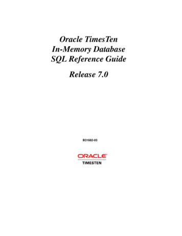 Oracle TimesTen In-Memory Database SQL Reference Guide