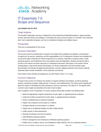 IT Essentials 7.0 Scope And Sequence - Networking Academy