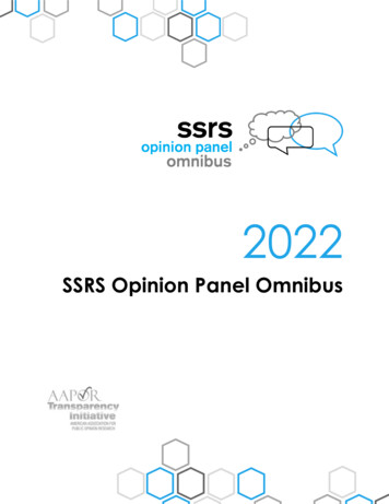 SSRS Opinion Panel Omnibus