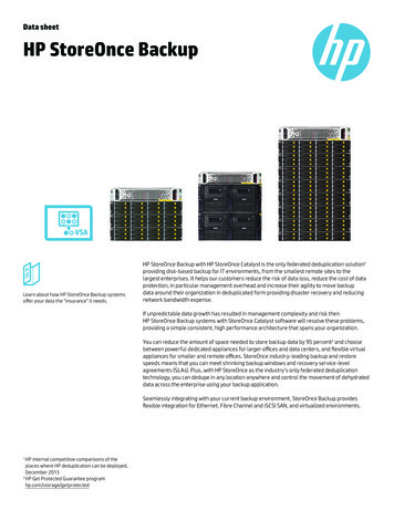 HP StoreOnce Backup Data Sheet - NetStorageWorks 