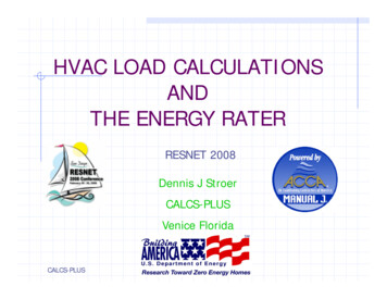 Hvac Load Calculations And The Energy Rater - Resnet