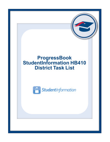 StudentInformation HB410 District Task List