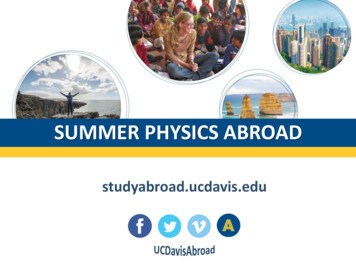 SUMMER PHYSICS ABROAD - UC Davis