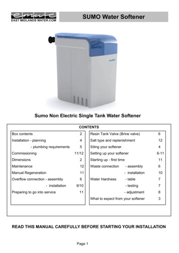 Sumo Non Electric Single Tank Water Softener