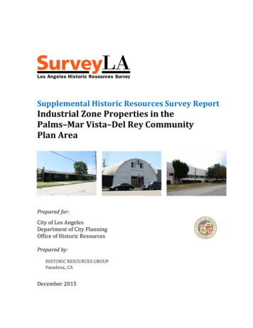Supplemental Historic Resources Survey Report Industrial .