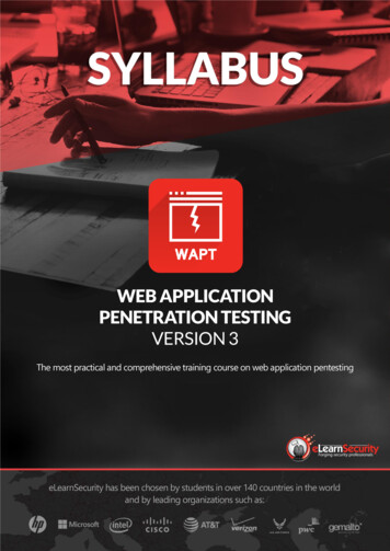 WEB APPLICATION PENETRATION TESTING VERSION 3