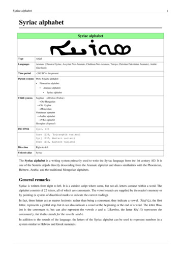 Syriac Alphabet - Baha'i Studies