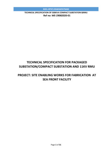 Technical Specification For Packaged Substation/Compact Substation And .