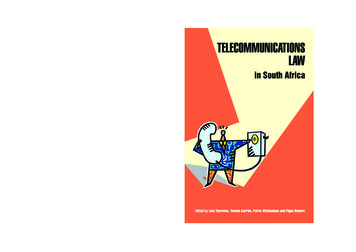 TELECOMMUNICATIONS LAW - University Of The Witwatersrand