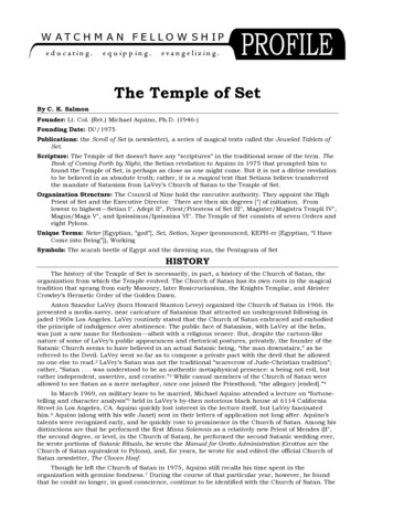 Temple Of Set Profile - Watchman Fellowship