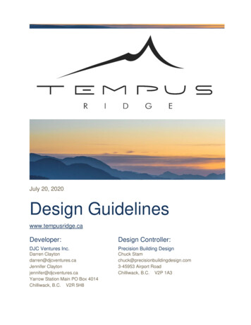 Design Guidelines - Tempus Ridge