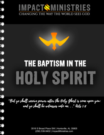 THE BAPTISM IN THE HOLY SPIRIT