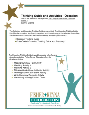 Thinking Guide And Activities - Occasion