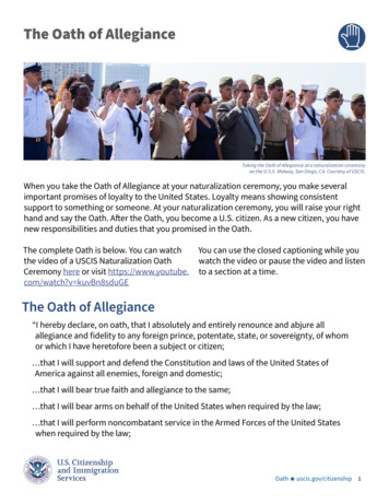 The Oath Of Allegiance - Uscis.gov
