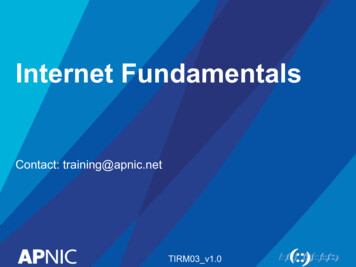 Internet Fundamentals - APNIC