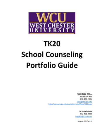 TK20 School Counseling Portfolio Guide - West Chester University