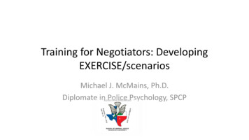 Training For Negotiators: Developing Scenarios