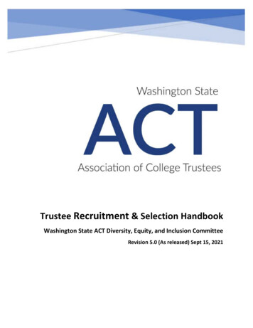 Washington State ACT Diversity, Equity, And Inclusion Committee - SBCTC