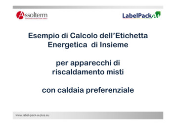Esempio Di Calcolo Dell'Etichetta Energetica . - Label-pack-a-plus.eu