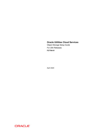 Cloud Object Storage Setup - Oracle