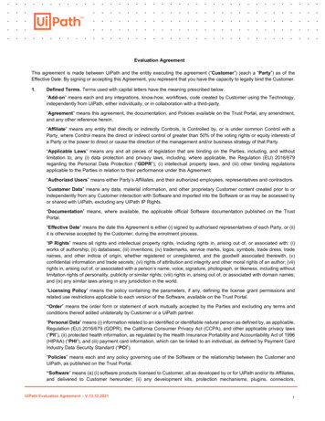 UiPath Evaluation Agreement